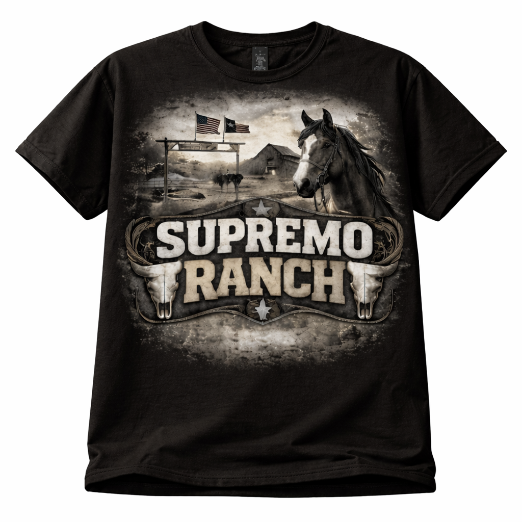 SUPREMO RANCH BLACK T-SHIRT